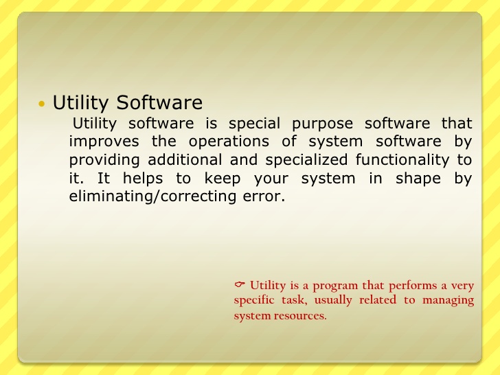 Functions of utility software